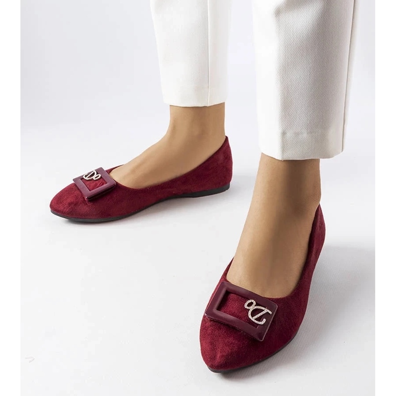 D/GMR Ballerines bordeaux ornées de strass Fleming rouge 2