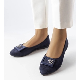 D/GMR Ballerines bleu marine à strass de Fleming 1