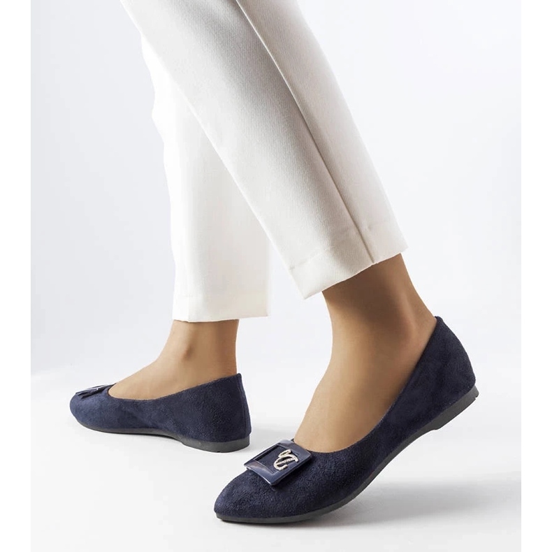 D/GMR Ballerines bleu marine à strass de Fleming 2