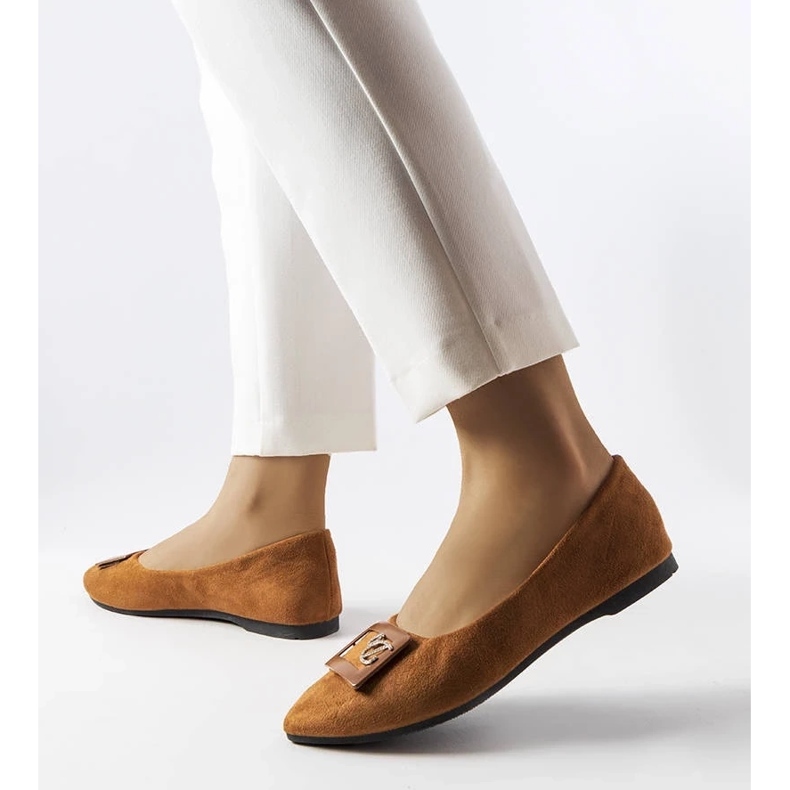 D/GMR Ballerines marron ornées de strass de Fleming brun 2