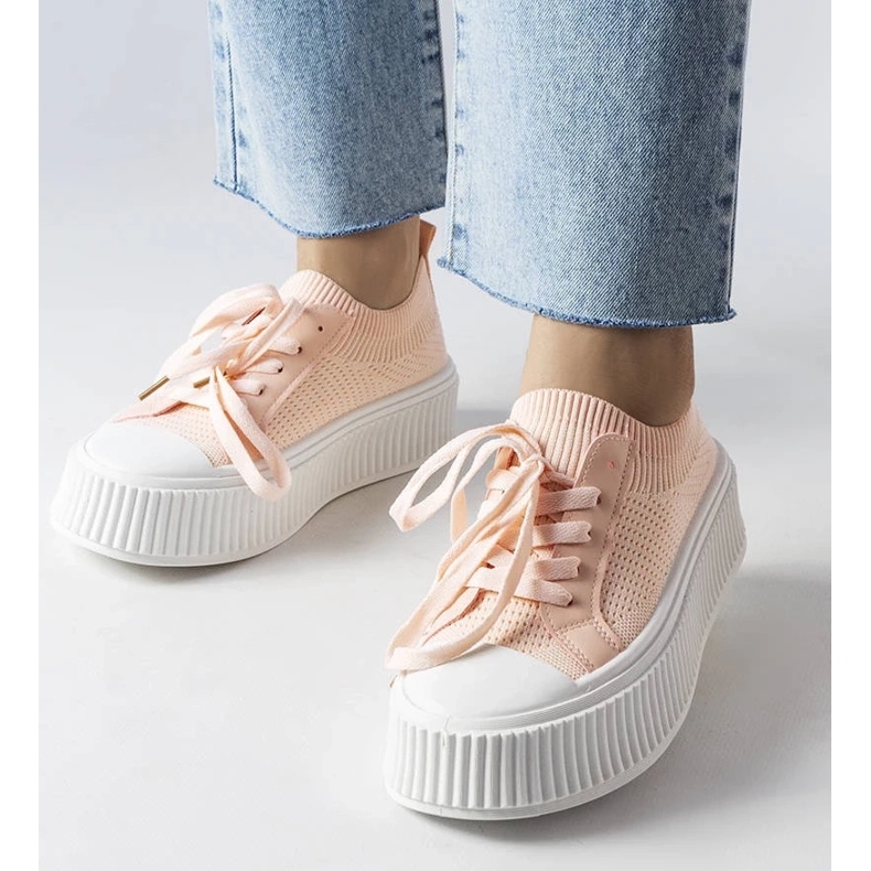 D/GMR Baskets en tissu rose sur la plateforme Mallus 1