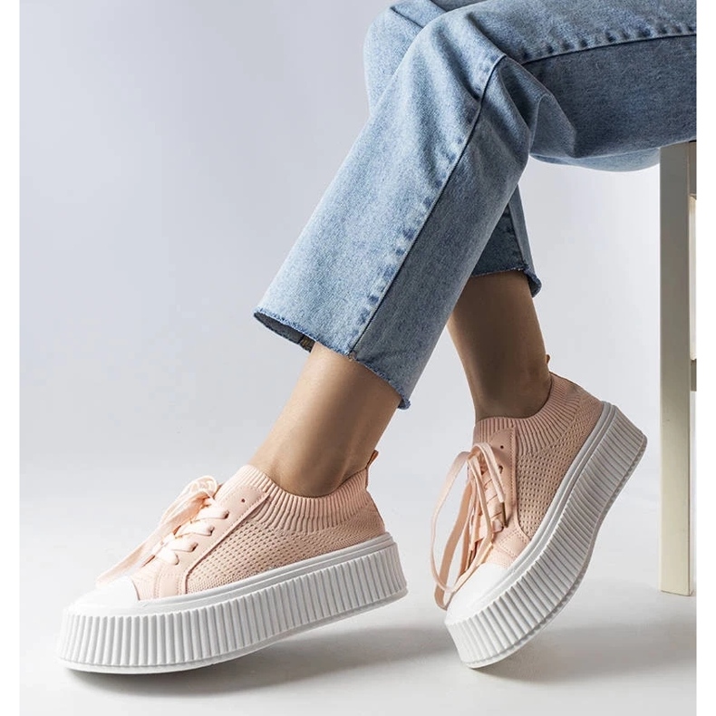 D/GMR Baskets en tissu rose sur la plateforme Mallus 2