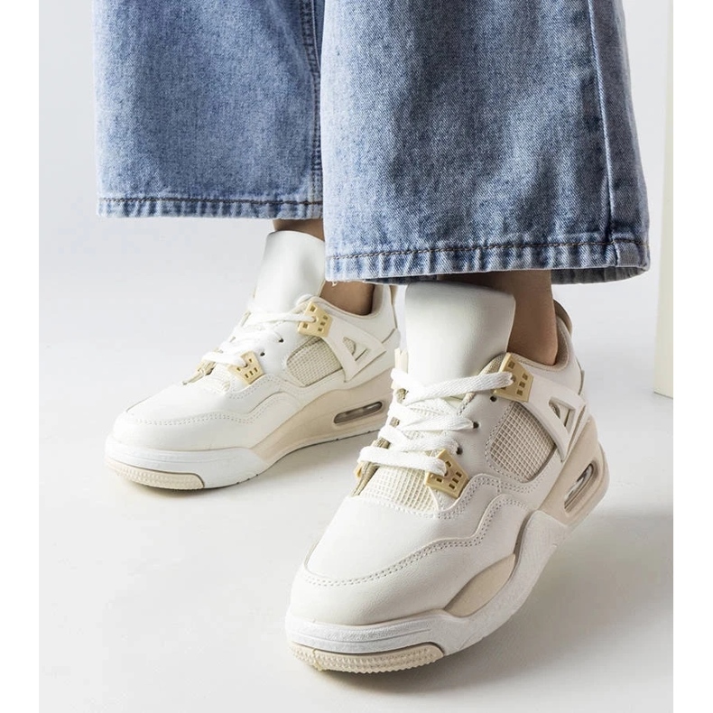 D/GMR Baskets beiges en matériaux combinés de Malas 1