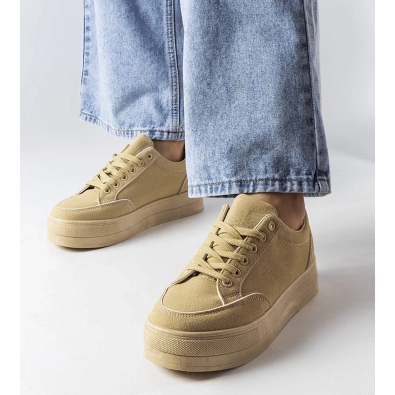 D/GMR Baskets à plateforme beiges Amathymes 1