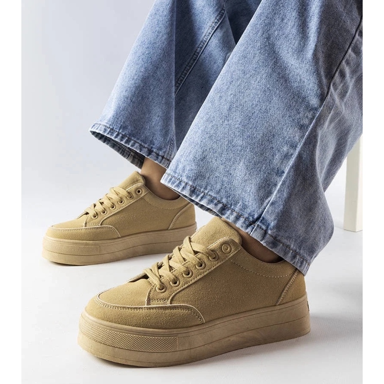 D/GMR Baskets à plateforme beiges Amathymes 2