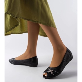 D/GMR Ballerines noires ajourées à nœud de Simpsville 1