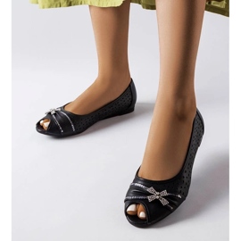 D/GMR Ballerines noires ajourées à nœud de Simpsville 2