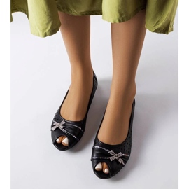 D/GMR Ballerines noires ajourées à nœud de Simpsville 3
