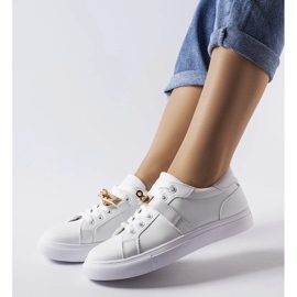D/GMR Baskets blanches avec un accent doré Letteria 2