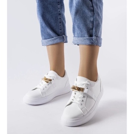 D/GMR Baskets blanches avec un accent doré Letteria 3