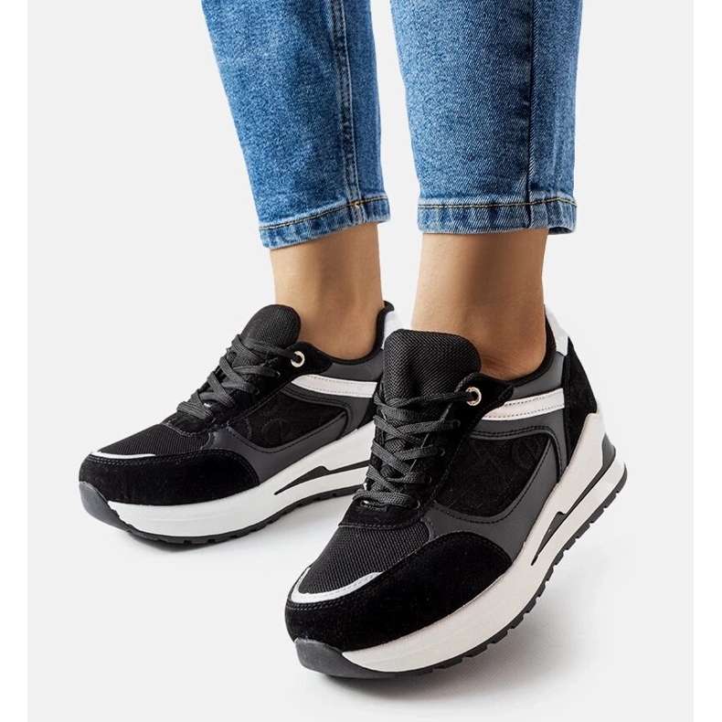 D/GMR Baskets noires avec empiècement Genovese le noir 2