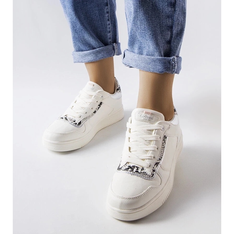 D/GMR Baskets en cuir écologique blanc Nelma 1