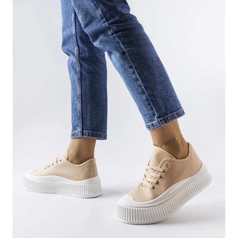 D/GMR Baskets à plateforme beiges Castanthei 2