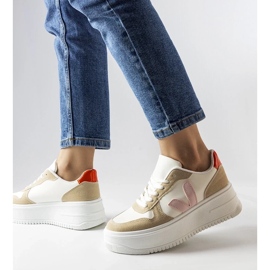 D/GMR Baskets blanches avec empiècement Plouffe rose 3