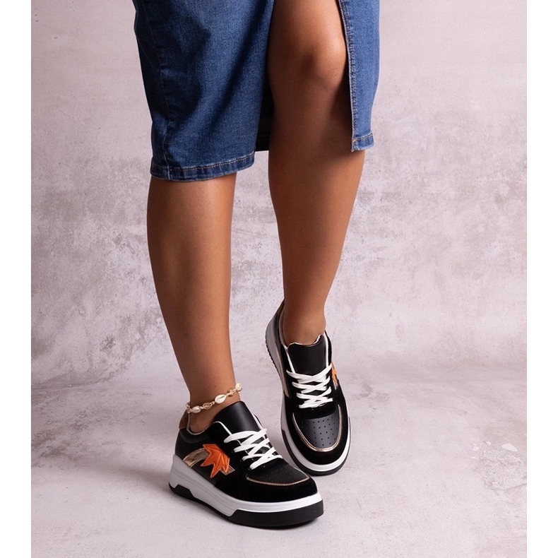 D/GMR Baskets en daim écologique noires Kollins 1