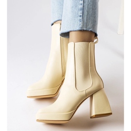 D/GMR Bottines beiges à gros talons Watson 2