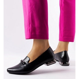 D/GMR Chaussures plates noires avec semelle intérieure en cuir de Lovato le noir 3