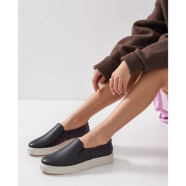 Towns Baskets slip-on ajourées noires le noir 4