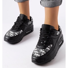 D/GMR Baskets noires avec empiècement à motifs de Brattiro le noir 2