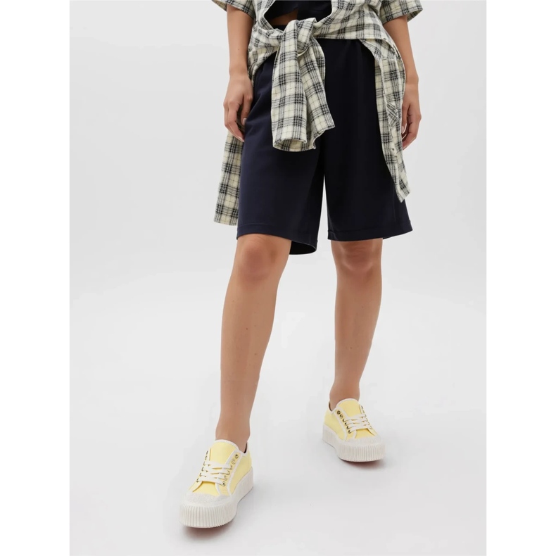 Baskets plateforme femme jaunes 1