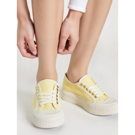 Baskets plateforme femme jaunes 2