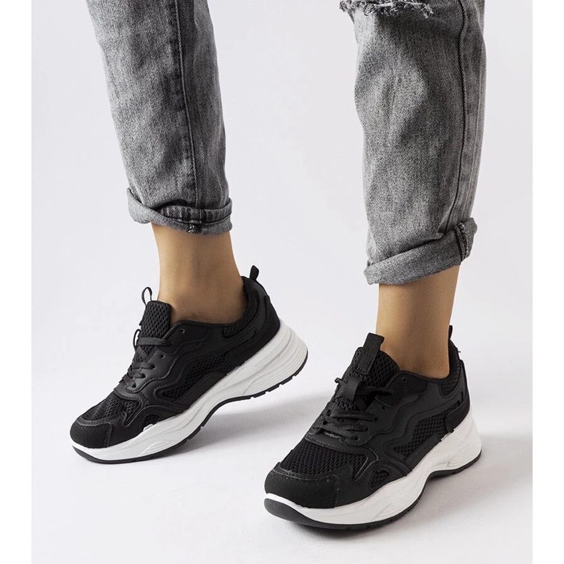 D/GMR Baskets de sport noires creuses le noir 2 D/GMR Baskets de sport noires creuses le noir 2