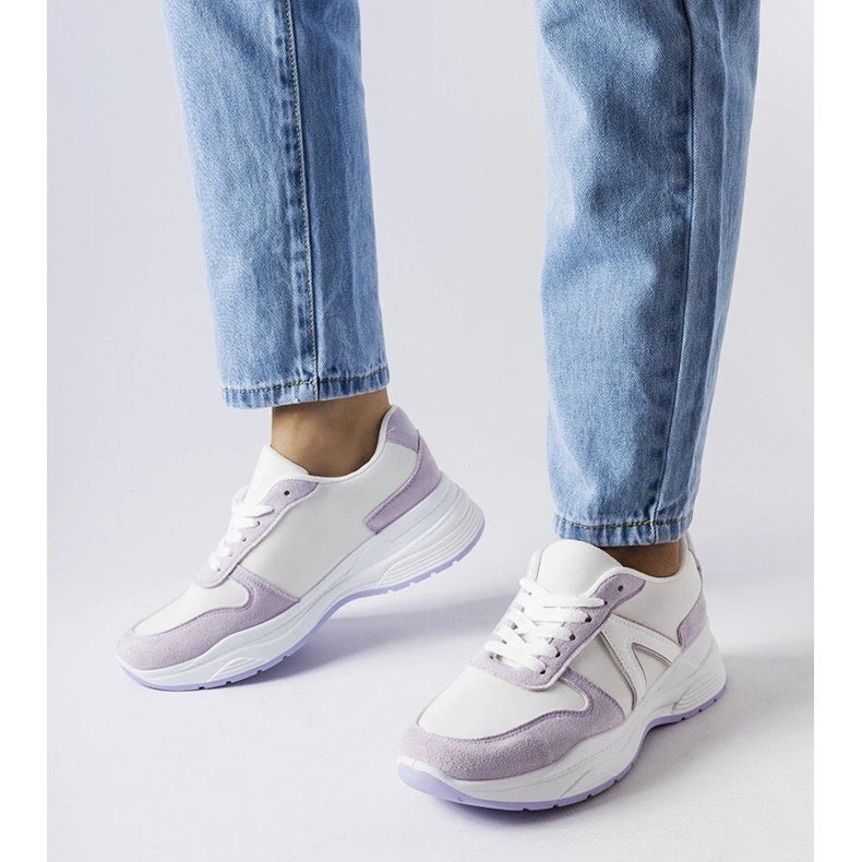 D/GMR Baskets de sport blanches et violettes de Tornano 2