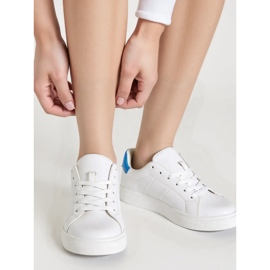 Baskets femme bleues blanche 1