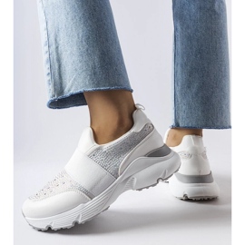 D/GMR Baskets blanches avec strass d'Algiso 3