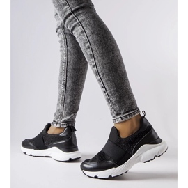 D/GMR Baskets noires avec strass de chez Algiso le noir 3