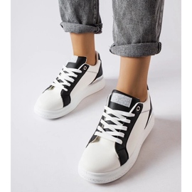 D/GMR Chaussures noires et blanches avec un accent argenté de Palais le noir 1