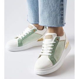 D/GMR Chaussures blanches et vertes avec un accent doré de Palais 1