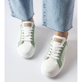 D/GMR Chaussures blanches et vertes avec un accent doré de Palais 3