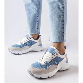 D/GMR Chaussures bleues et blanches avec détails argentés de Rio gris 1