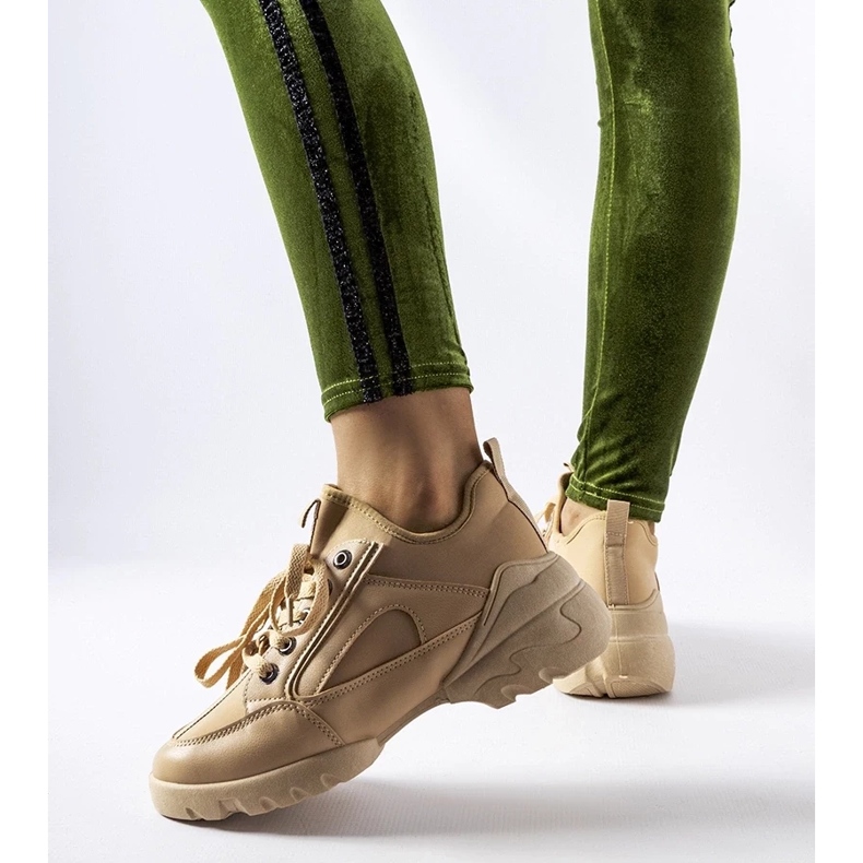 D/GMR Baskets beige foncé avec tige Abal souple 2