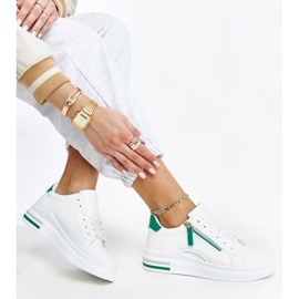D/GMR Baskets blanches avec empiècements verts Anaunia 2
