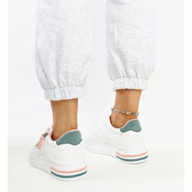 D/GMR Baskets blanches avec empiècements verts Anaunia 3