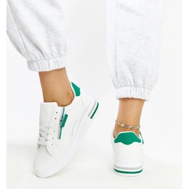 D/GMR Baskets blanches avec empiècements verts Anaunia 5