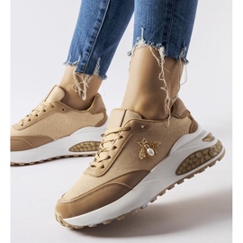 D/GMR Baskets marron et blanches avec fil Acciano décoratif brun 1