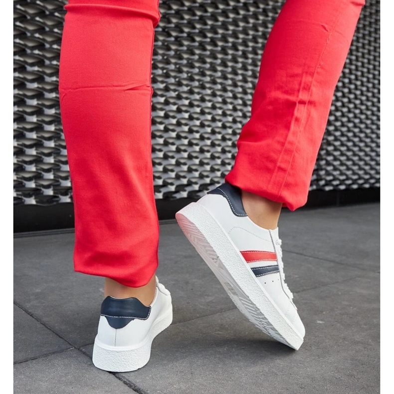 D/GMR Baskets à lacets en cuir blanc Camilla 1