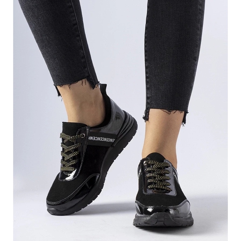 D/GMR Baskets Castelfidardo en cuir noir le noir 2