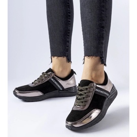 D/GMR Baskets en cuir noir et gris par Castelfidardo le noir 1