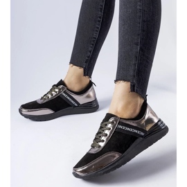 D/GMR Baskets en cuir noir et gris par Castelfidardo le noir 3