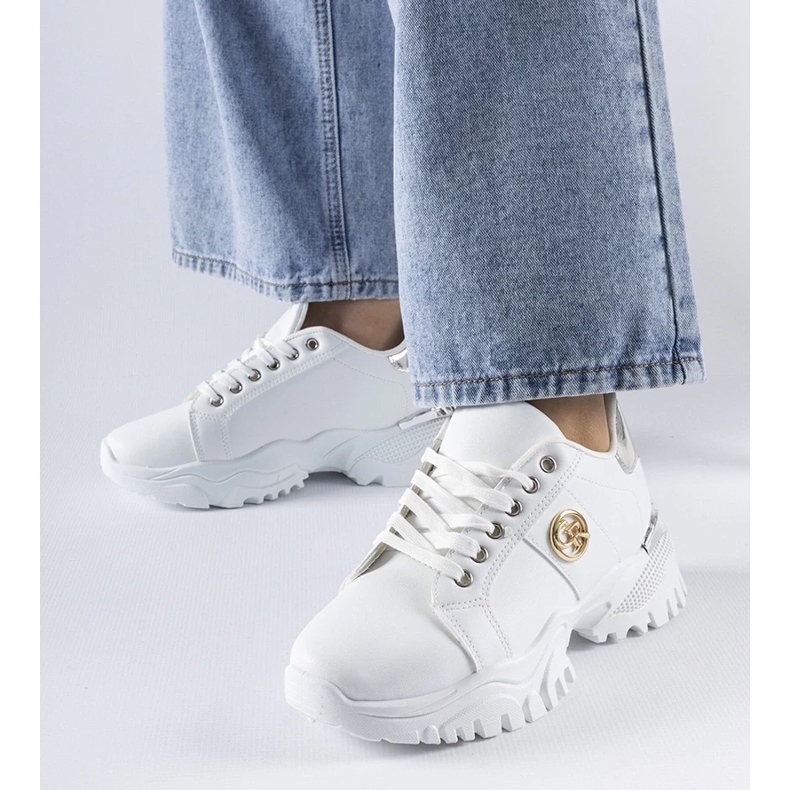 D/GMR Baskets blanches à semelle massive Arpaia 1