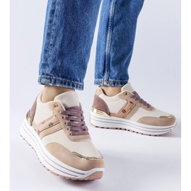 D/GMR Chaussures à plateforme Provinciale roses et beiges 2 D/GMR Chaussures à plateforme Provinciale roses et beiges 2