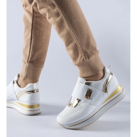 D/GMR Baskets slip-on blanches avec plateforme Sages 3