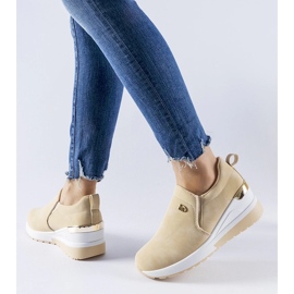 D/GMR Baskets slip-on compensées Vitale beiges 3