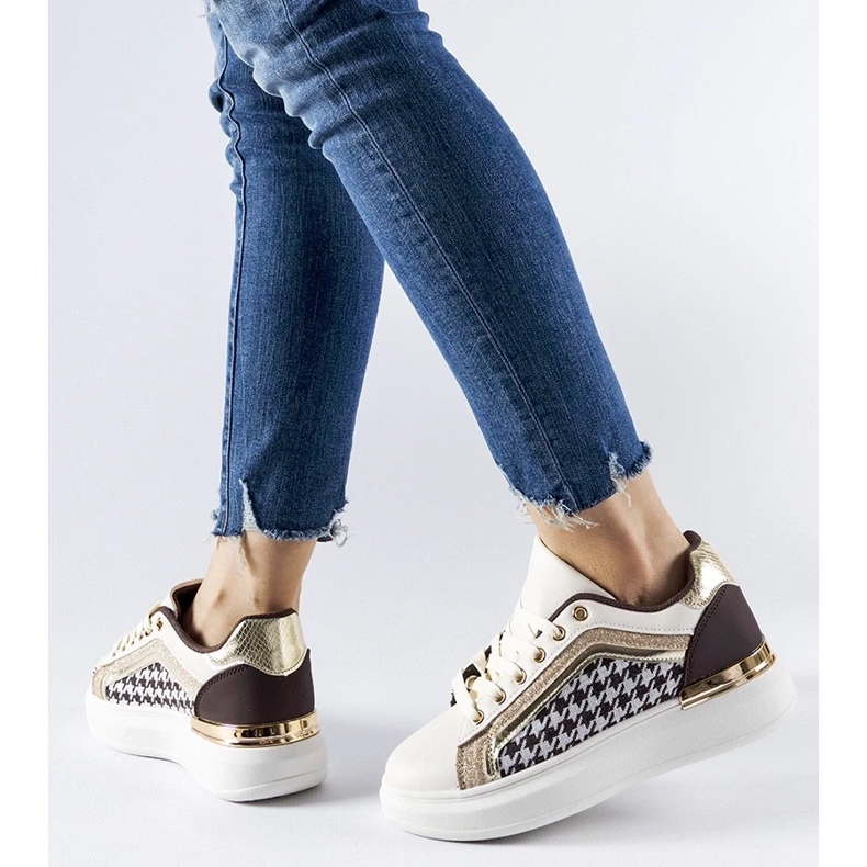 D/GMR Baskets Briercliff à paillettes marron et beige brun 2