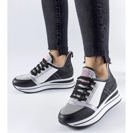 D/GMR Baskets noires à paillettes sur la plateforme Marce 1