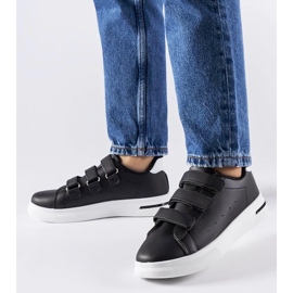 D/GMR Baskets noires attachées à Velcro Paé - Sole blanche 1